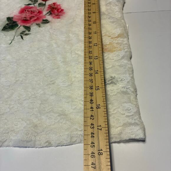 Sugar Moon NWT Sheer Lace Top Crop Size S White Egret Floral Coquette Stretch - Picture 7 of 8
